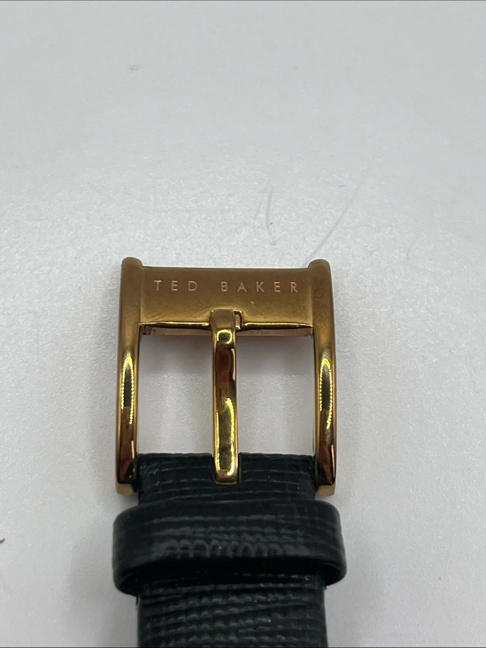 Ted Baker Gold-Tone Case White Dial Watch with Black Strap 31mm